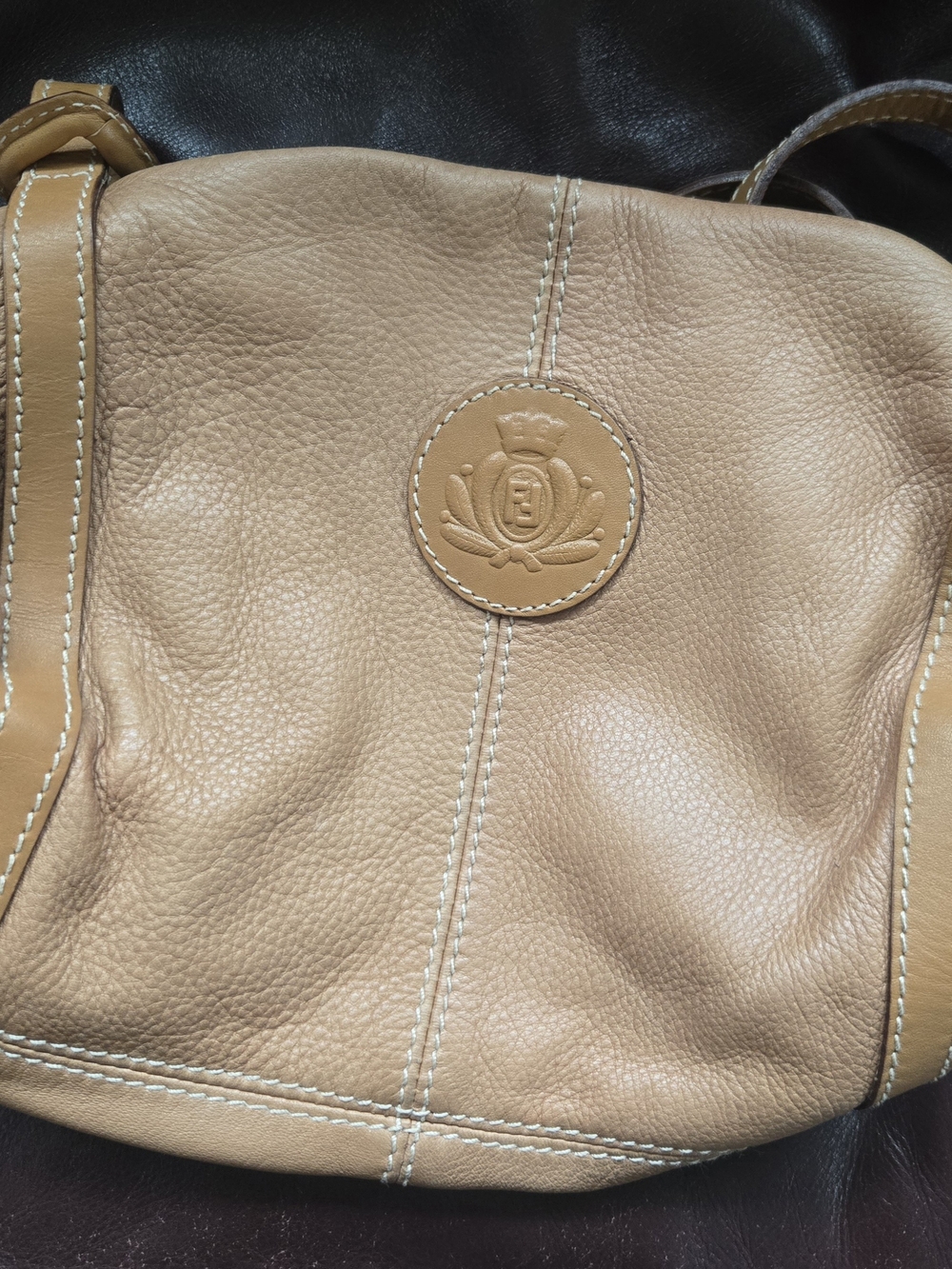 Antique FENDI Tan Leather Crossbody Bag - Classic Everyday Style